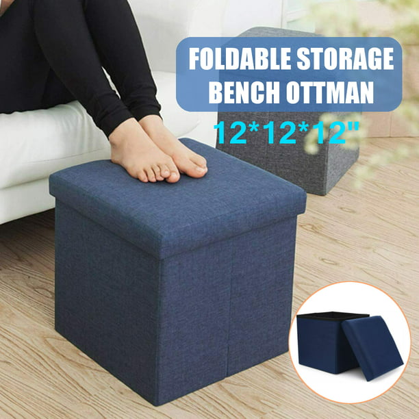 Folding Storage Ottoman Cube Foot Rest Stool Seat 402525cm 
